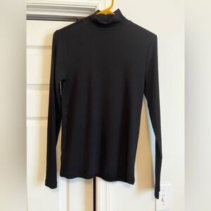 Loft Ribbed Black Turtleneck Long Sleeve Base Layer Top